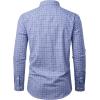 Alimens & Gentle Mens Long Sleeve Dress Shirt Button Down Shirts with Pockets Regular Business Office Casual Plaid Shirt(Blue White Gingham)