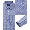 Alimens & Gentle Mens Long Sleeve Dress Shirt Button Down Shirts with Pockets Regular Business Office Casual Plaid Shirt(Blue White Gingham)