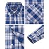 Alimens & Gentle Mens Long Sleeve Dress Shirt Button Down Shirts with Pockets Regular Business Office Casual Plaid Shirt(Navy Blue Plaid)