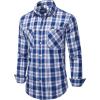 Alimens & Gentle Mens Long Sleeve Dress Shirt Button Down Shirts with Pockets Regular Business Office Casual Plaid Shirt(Navy Blue Plaid)