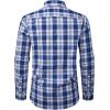 Alimens & Gentle Mens Long Sleeve Dress Shirt Button Down Shirts with Pockets Regular Business Office Casual Plaid Shirt(Navy Blue Plaid)