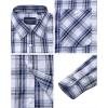 Alimens & Gentle Mens Long Sleeve Dress Shirt Button Down Shirts with Pockets Regular Business Office Casual Plaid Shirt(Navy Blue White Plaid)