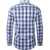 Alimens & Gentle Mens Long Sleeve Dress Shirt Button Down Shirts with Pockets Regular Business Office Casual Plaid Shirt(Navy Blue White Plaid)