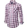Alimens & Gentle Mens Long Sleeve Dress Shirt Button Down Shirts with Pockets Regular Business Office Casual Plaid Shirt(Red Black Plaid)