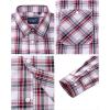 Alimens & Gentle Mens Long Sleeve Dress Shirt Button Down Shirts with Pockets Regular Business Office Casual Plaid Shirt(Red Black Plaid)