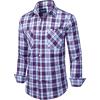 Alimens & Gentle Mens Long Sleeve Dress Shirt Button Down Shirts with Pockets Regular Business Office Casual Plaid Shirt(Red Blue Plaid)