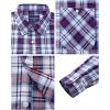 Alimens & Gentle Mens Long Sleeve Dress Shirt Button Down Shirts with Pockets Regular Business Office Casual Plaid Shirt(Red Blue Plaid)