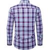 Alimens & Gentle Mens Long Sleeve Dress Shirt Button Down Shirts with Pockets Regular Business Office Casual Plaid Shirt(Red Blue Plaid)