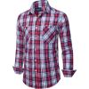 Alimens & Gentle Mens Long Sleeve Dress Shirt Button Down Shirts with Pockets Regular Business Office Casual Plaid Shirt(Red Navy Plaid)