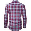 Alimens & Gentle Mens Long Sleeve Dress Shirt Button Down Shirts with Pockets Regular Business Office Casual Plaid Shirt(Red Navy Plaid)