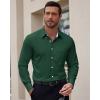 Alimens & Gentle Men’s Oxford Shirt Long Sleeve Button Down Shirt Casual Stretch Wedding Dress Shirt with Pocket(Green)
