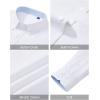 Alimens & Gentle Men’s Oxford Shirt Long Sleeve Button Down Shirt Casual Stretch Wedding Dress Shirt with Pocket(White)