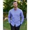 Alimens & Gentle Mens Oxford Shirts Stretch Long Sleeve Dress Shirt for Men Casual Business Work Solid Button Down Shirts(Blue)