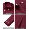 Alimens & Gentle Mens Oxford Shirts Stretch Long Sleeve Dress Shirt for Men Casual Business Work Solid Button Down Shirts(Burgundy)