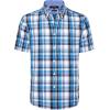Alimens & Gentle Mens Plaid Short Sleeve Button Down Shirts Cotton Regular Fit Casual Gingham Shirts(Black Blue Plaid)
