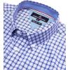 Alimens & Gentle Mens Plaid Short Sleeve Button Down Shirts Cotton Regular Fit Casual Gingham Shirts(Blue Gingham)