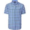 Alimens & Gentle Mens Plaid Short Sleeve Button Down Shirts Cotton Regular Fit Casual Gingham Shirts(Blue Navy Check)