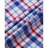 Alimens & Gentle Mens Plaid Short Sleeve Button Down Shirts Cotton Regular Fit Casual Gingham Shirts(Blue Red Plaid)