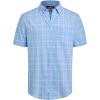 Alimens & Gentle Mens Plaid Short Sleeve Button Down Shirts Cotton Regular Fit Casual Gingham Shirts(Blue Yellow Plaid)