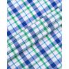 Alimens & Gentle Mens Plaid Short Sleeve Button Down Shirts Cotton Regular Fit Casual Gingham Shirts(Navy Green Check)