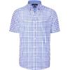 Alimens & Gentle Mens Plaid Short Sleeve Button Down Shirts Cotton Regular Fit Casual Gingham Shirts(Navy Red Small Plaid)