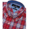 Alimens & Gentle Mens Plaid Short Sleeve Button Down Shirts Cotton Regular Fit Casual Gingham Shirts(Red Blue Plaid)