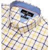 Alimens & Gentle Mens Plaid Short Sleeve Button Down Shirts Cotton Regular Fit Casual Gingham Shirts(Yellow Check)