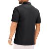 Alimens & Gentle Mens Polo Shirt Short Sleeve Tactical Dry Fit Golf Shirts Stretch Work Collared Tops Outdoor Sport Tennis(Black)