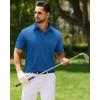Alimens & Gentle Mens Polo Shirt Short Sleeve Tactical Dry Fit Golf Shirts Stretch Work Collared Tops Outdoor Sport Tennis(Blue)