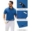 Alimens & Gentle Mens Polo Shirt Short Sleeve Tactical Dry Fit Golf Shirts Stretch Work Collared Tops Outdoor Sport Tennis(Blue)