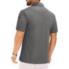 Alimens & Gentle Mens Polo Shirt Short Sleeve Tactical Dry Fit Golf Shirts Stretch Work Collared Tops Outdoor Sport Tennis(Grey)