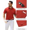 Alimens & Gentle Mens Polo Shirt Short Sleeve Tactical Dry Fit Golf Shirts Stretch Work Collared Tops Outdoor Sport Tennis(Red)