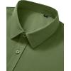 Alimens & Gentle Mens Short Sleeve Dress Shirt Wrinkle Free Wedding Business Casual Summer Button Down Shirt with Pocket(Army Green)
