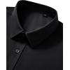 Alimens & Gentle Mens Short Sleeve Dress Shirt Wrinkle Free Wedding Business Casual Summer Button Down Shirt with Pocket(Black)