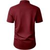 Alimens & Gentle Mens Short Sleeve Dress Shirt Wrinkle Free Wedding Business Casual Summer Button Down Shirt with Pocket(Burgundy)