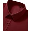 Alimens & Gentle Mens Short Sleeve Dress Shirt Wrinkle Free Wedding Business Casual Summer Button Down Shirt with Pocket(Burgundy)