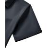 Alimens & Gentle Mens Short Sleeve Dress Shirt Wrinkle Free Wedding Business Casual Summer Button Down Shirt with Pocket(Dark Grey)