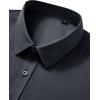 Alimens & Gentle Mens Short Sleeve Dress Shirt Wrinkle Free Wedding Business Casual Summer Button Down Shirt with Pocket(Dark Grey)