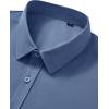 Alimens & Gentle Mens Short Sleeve Dress Shirt Wrinkle Free Wedding Business Casual Summer Button Down Shirt with Pocket(Dusty Blue)