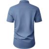 Alimens & Gentle Mens Short Sleeve Dress Shirt Wrinkle Free Wedding Business Casual Summer Button Down Shirt with Pocket(Dusty Blue)