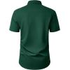 Alimens & Gentle Mens Short Sleeve Dress Shirt Wrinkle Free Wedding Business Casual Summer Button Down Shirt with Pocket(Green)