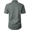 Alimens & Gentle Mens Short Sleeve Dress Shirt Wrinkle Free Wedding Business Casual Summer Button Down Shirt with Pocket(Grey)