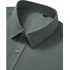 Alimens & Gentle Mens Short Sleeve Dress Shirt Wrinkle Free Wedding Business Casual Summer Button Down Shirt with Pocket(Grey)