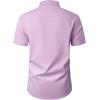 Alimens & Gentle Mens Short Sleeve Dress Shirt Wrinkle Free Wedding Business Casual Summer Button Down Shirt with Pocket(Lavender)