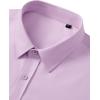 Alimens & Gentle Mens Short Sleeve Dress Shirt Wrinkle Free Wedding Business Casual Summer Button Down Shirt with Pocket(Lavender)