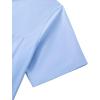 Alimens & Gentle Mens Short Sleeve Dress Shirt Wrinkle Free Wedding Business Casual Summer Button Down Shirt with Pocket(Light Blue)