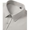 Alimens & Gentle Mens Short Sleeve Dress Shirt Wrinkle Free Wedding Business Casual Summer Button Down Shirt with Pocket(Light Grey)