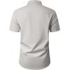 Alimens & Gentle Mens Short Sleeve Dress Shirt Wrinkle Free Wedding Business Casual Summer Button Down Shirt with Pocket(Light Grey)