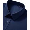Alimens & Gentle Mens Short Sleeve Dress Shirt Wrinkle Free Wedding Business Casual Summer Button Down Shirt with Pocket(Navy Blue)