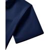Alimens & Gentle Mens Short Sleeve Dress Shirt Wrinkle Free Wedding Business Casual Summer Button Down Shirt with Pocket(Navy Blue)